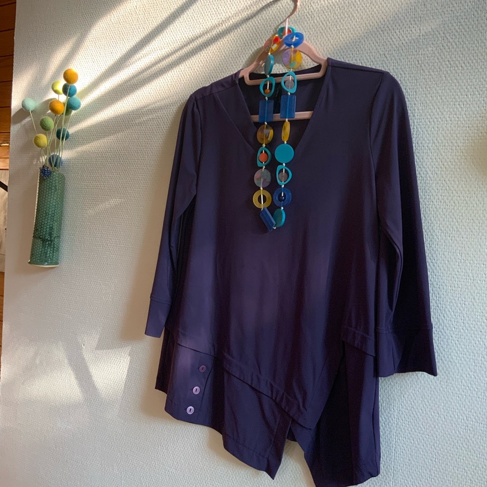 Porto SF Chic Asymmetric Purple Jersey Women's Top